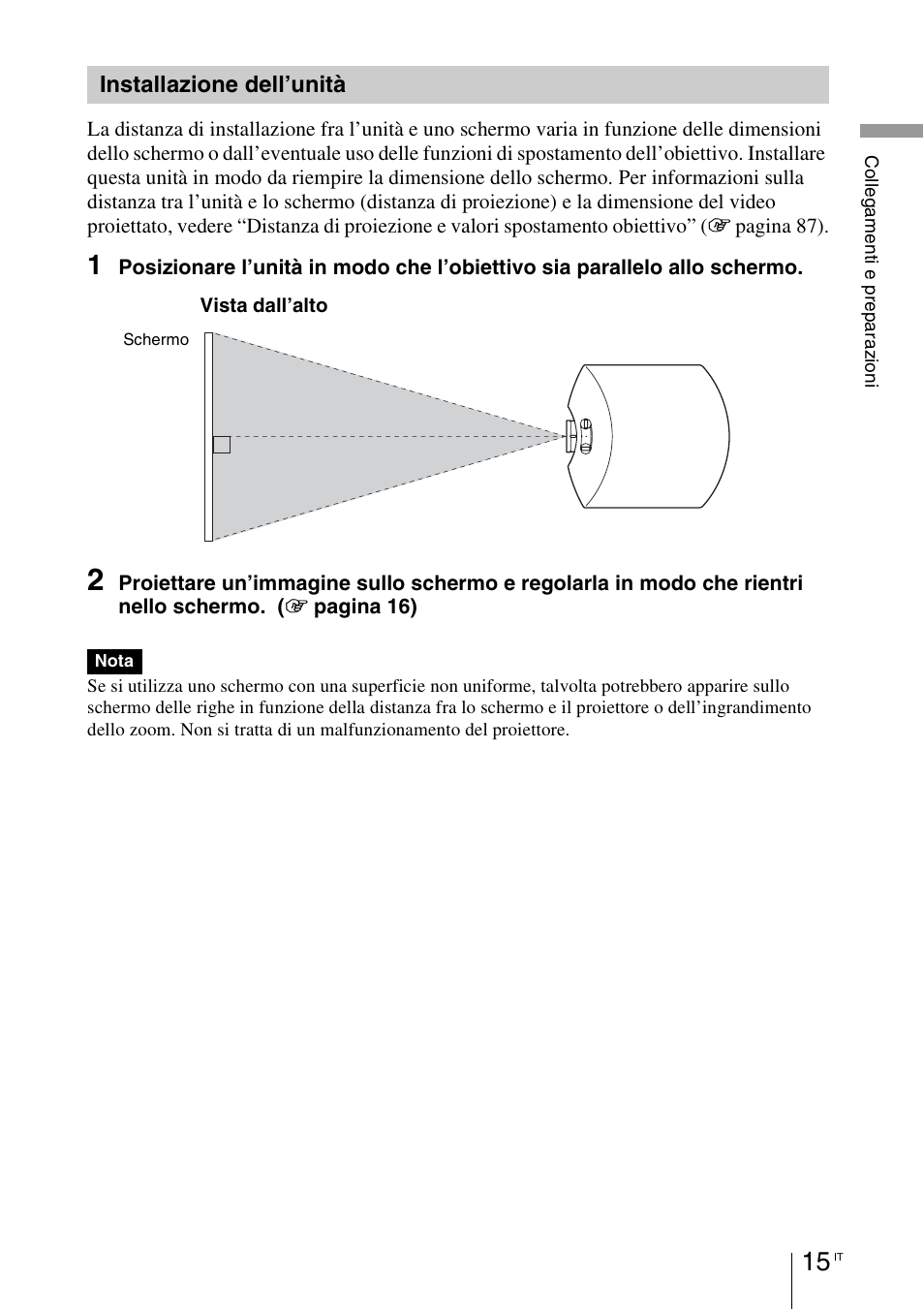 Installazione dell’unità | Sony VPL-HW55ES User Manual | Page 381 / 459