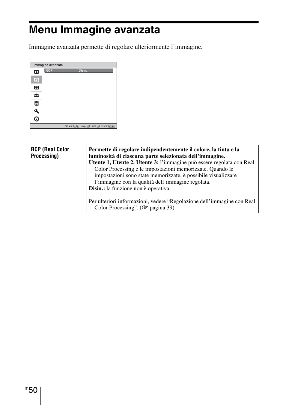 Menu immagine avanzata | Sony VPL-HW55ES User Manual | Page 416 / 459