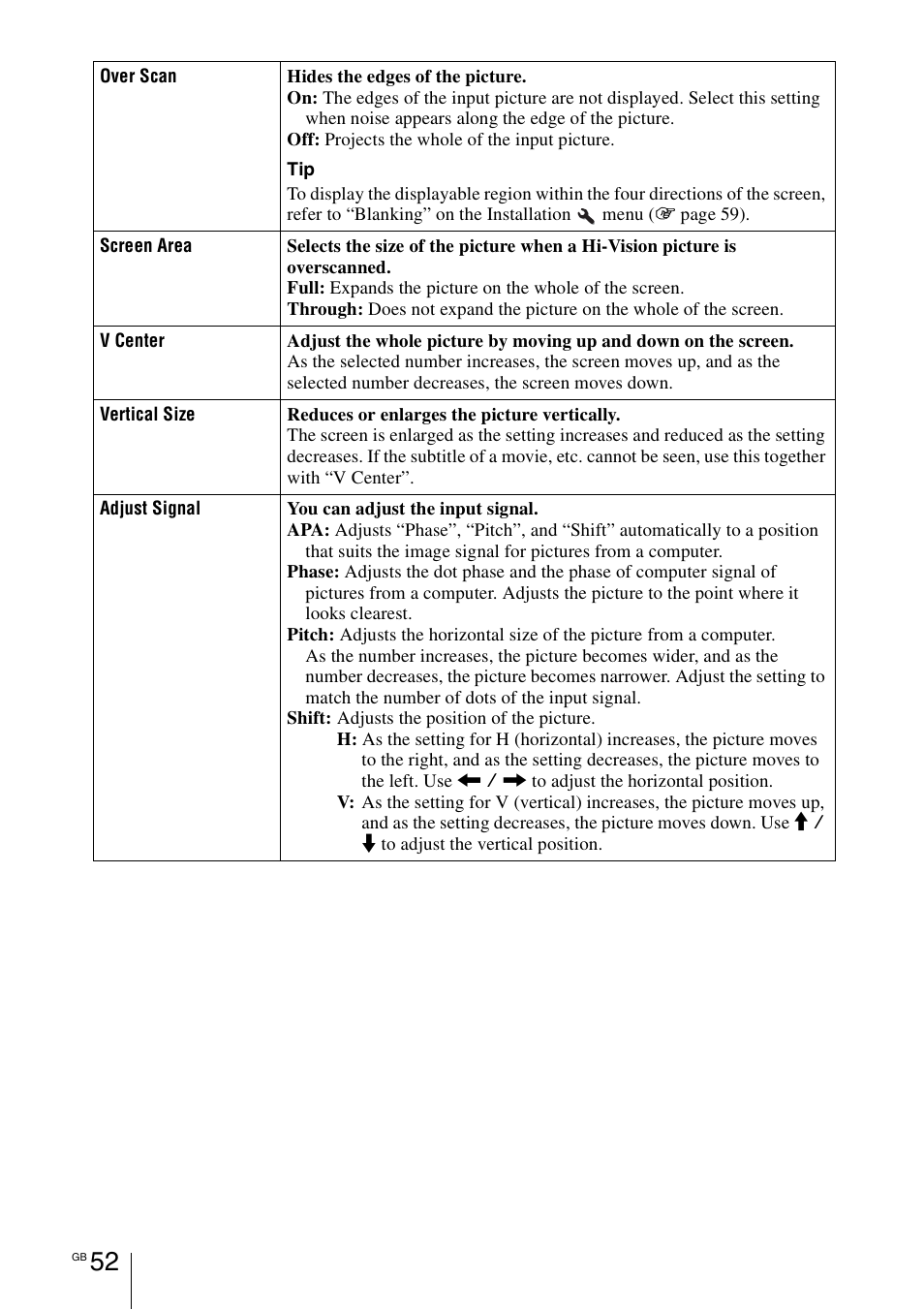 Sony VPL-HW55ES User Manual | Page 52 / 459