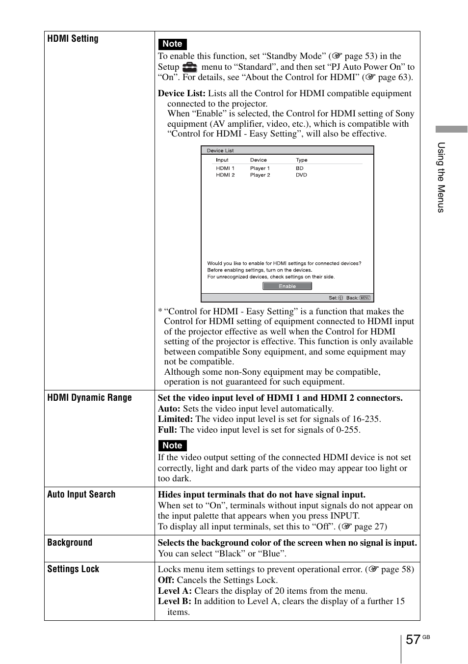 Sony VPL-HW55ES User Manual | Page 57 / 459