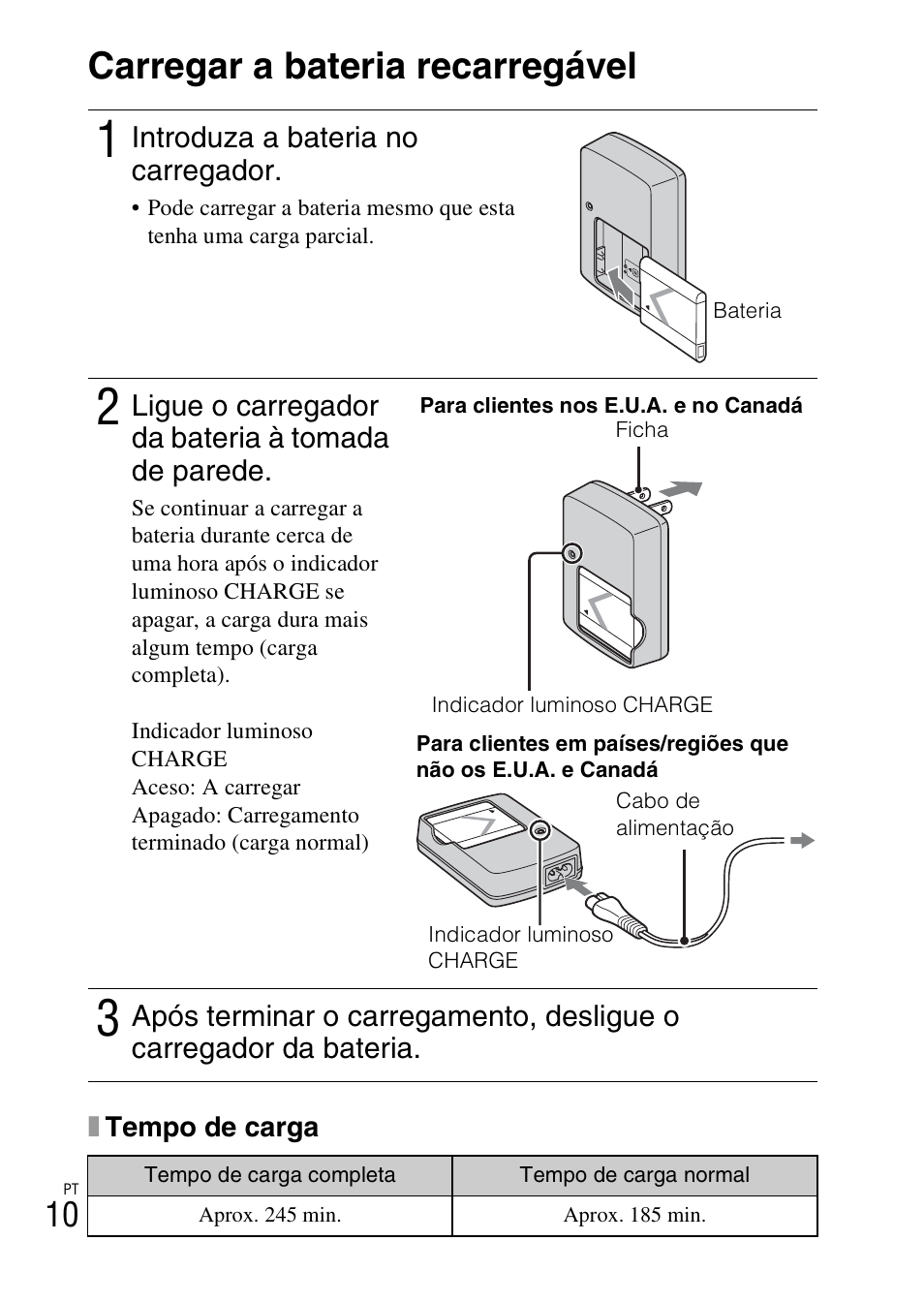 Carregar a bateria recarregável | Sony DSC-W360 User Manual | Page 120 / 516