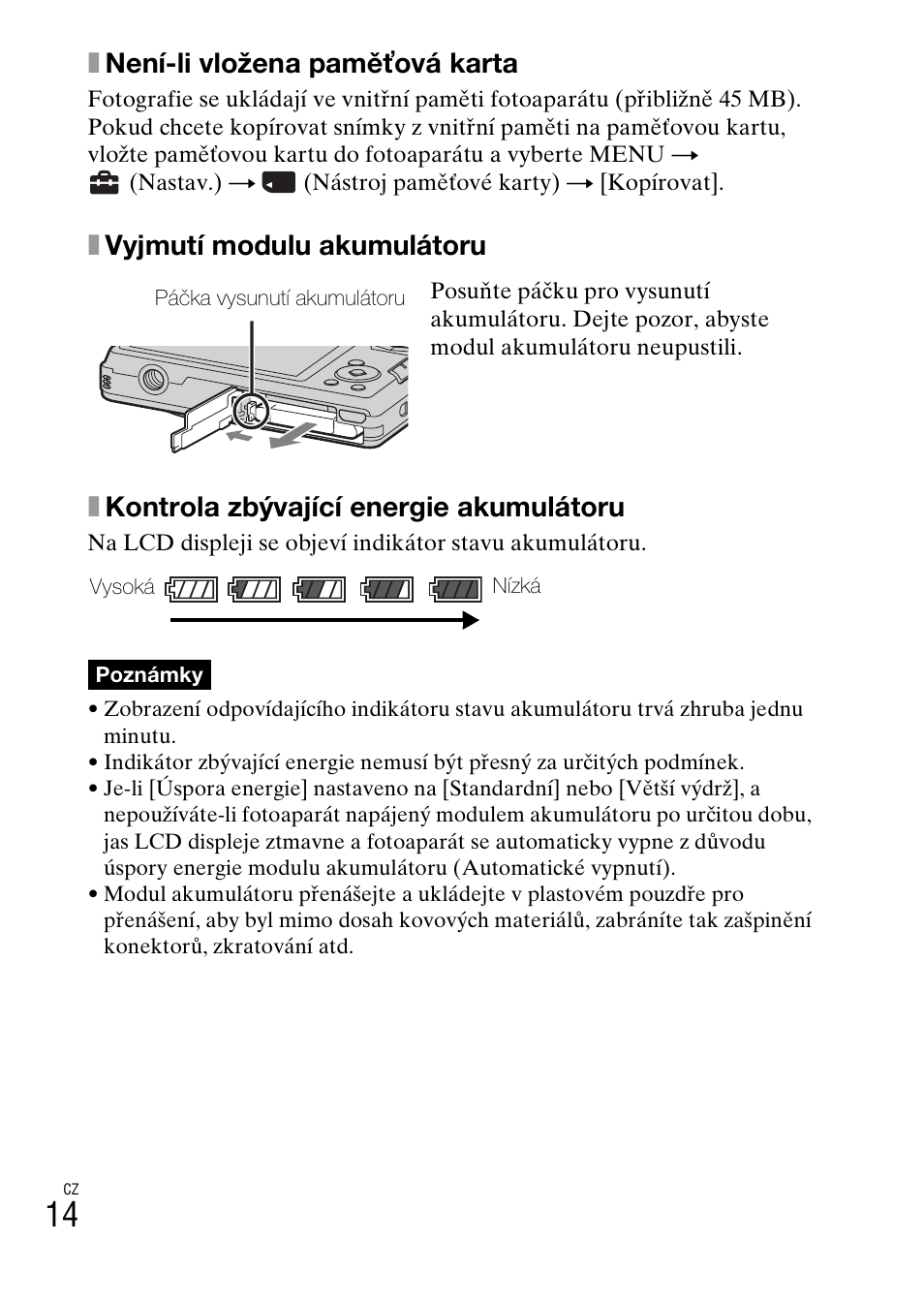 Xnení-li vložena paměťová karta | Sony DSC-W360 User Manual | Page 232 / 516