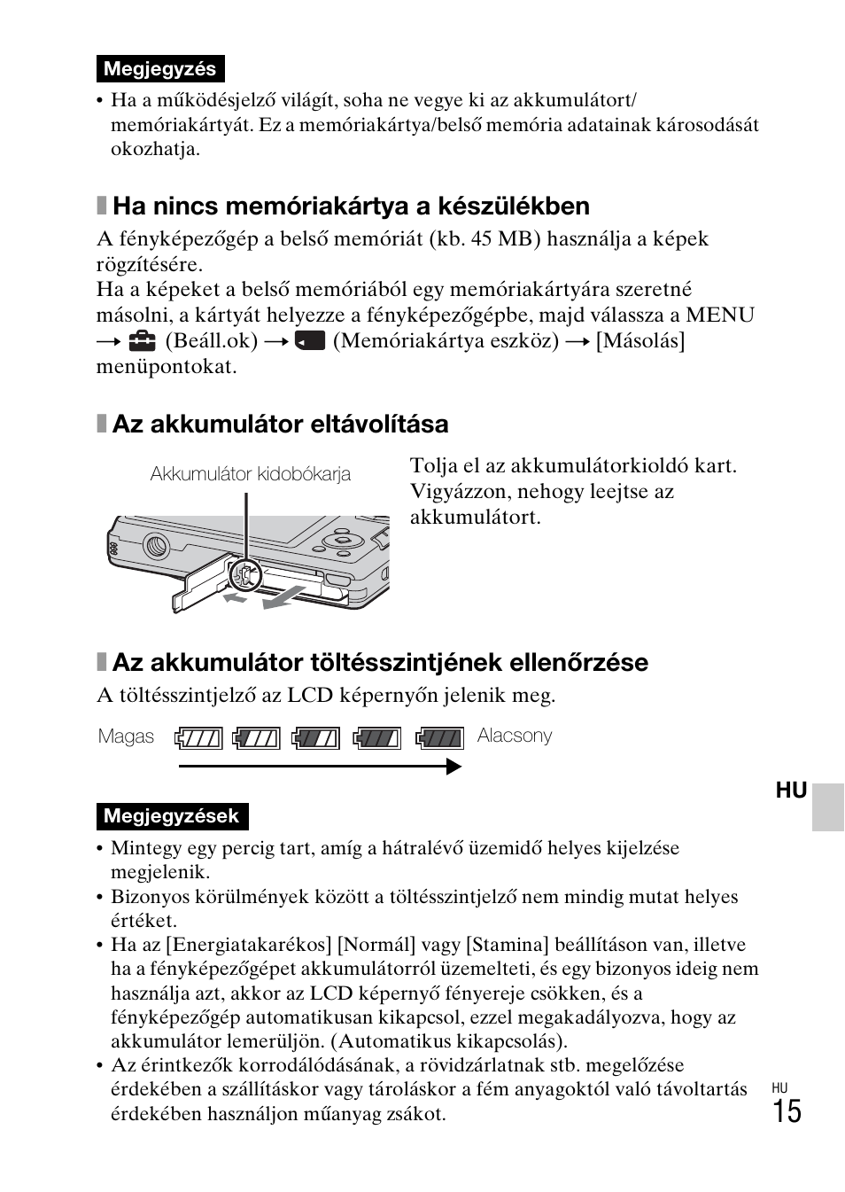 Xha nincs memóriakártya a készülékben | Sony DSC-W360 User Manual | Page 259 / 516