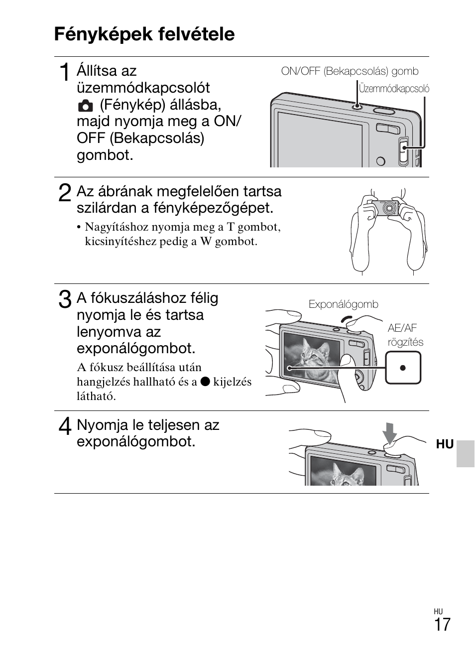 Fényképek felvétele | Sony DSC-W360 User Manual | Page 261 / 516