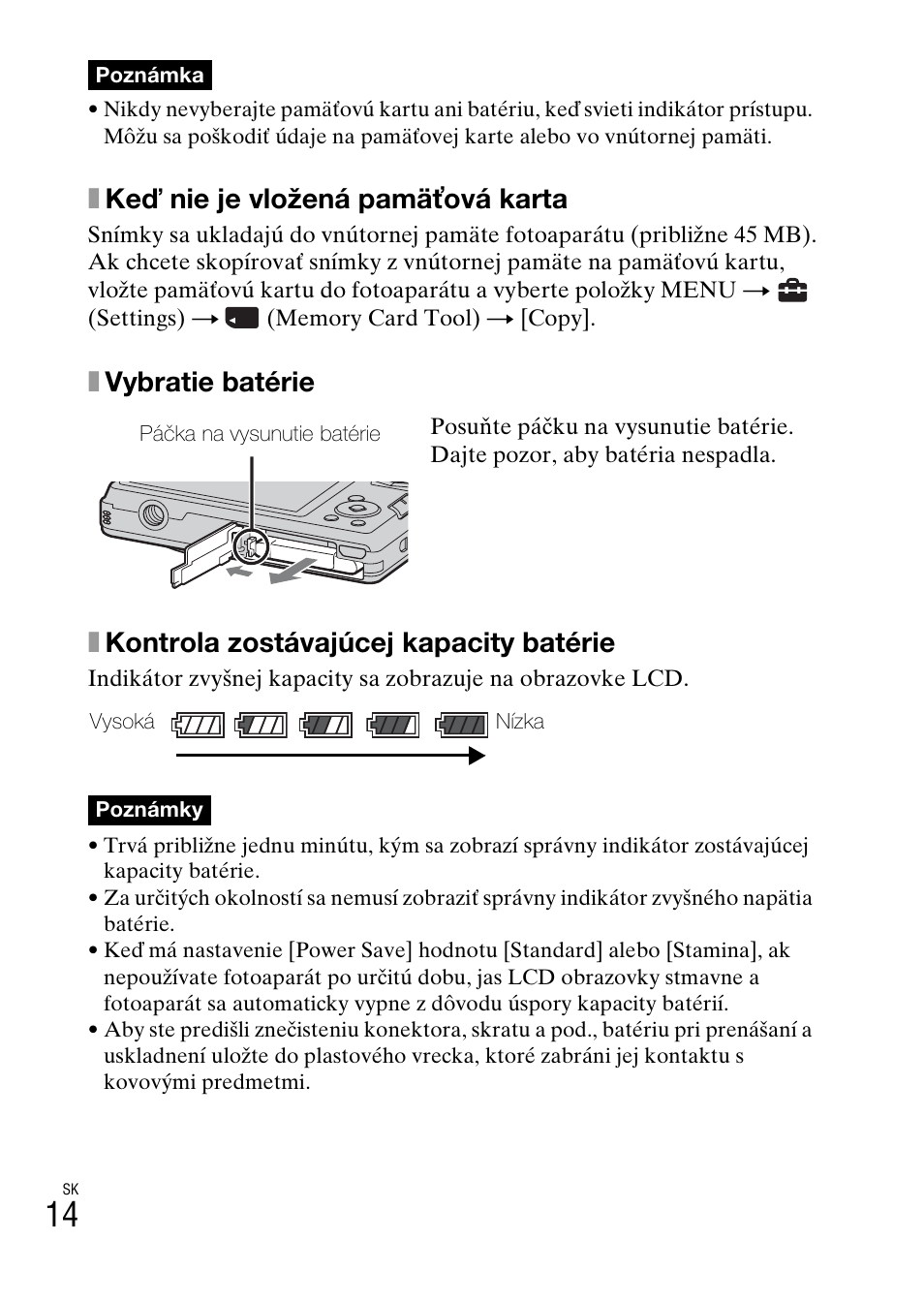 Xkeď nie je vložená pamäťová karta | Sony DSC-W360 User Manual | Page 286 / 516