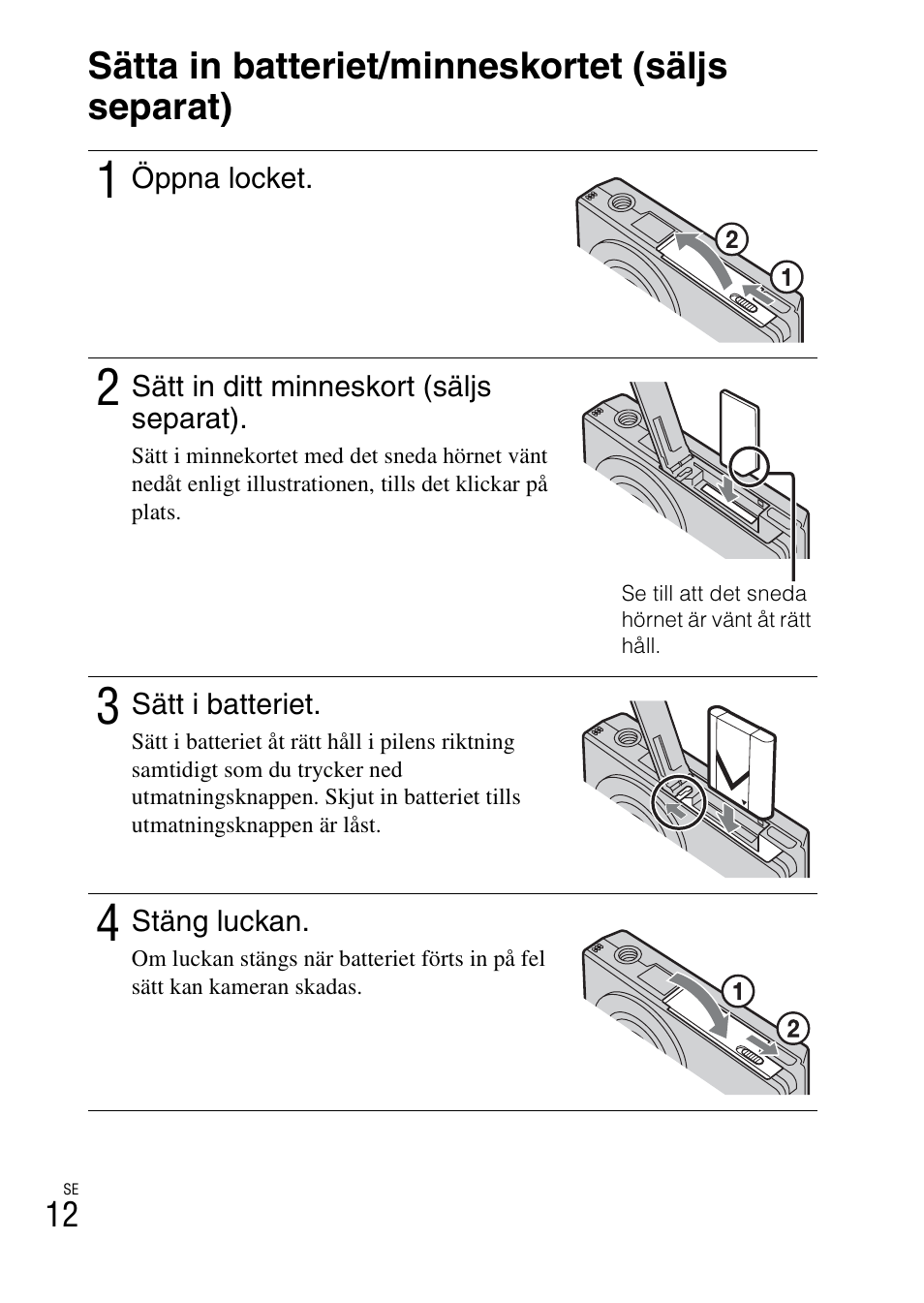 Sätta in batteriet/minneskortet (säljs separat) | Sony DSC-W360 User Manual | Page 310 / 516