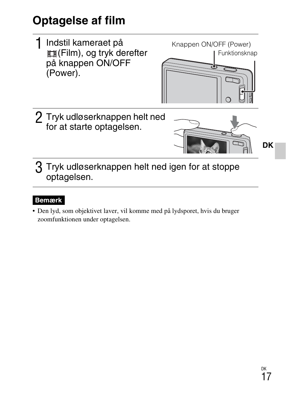 Optagelse af film | Sony DSC-W360 User Manual | Page 393 / 516