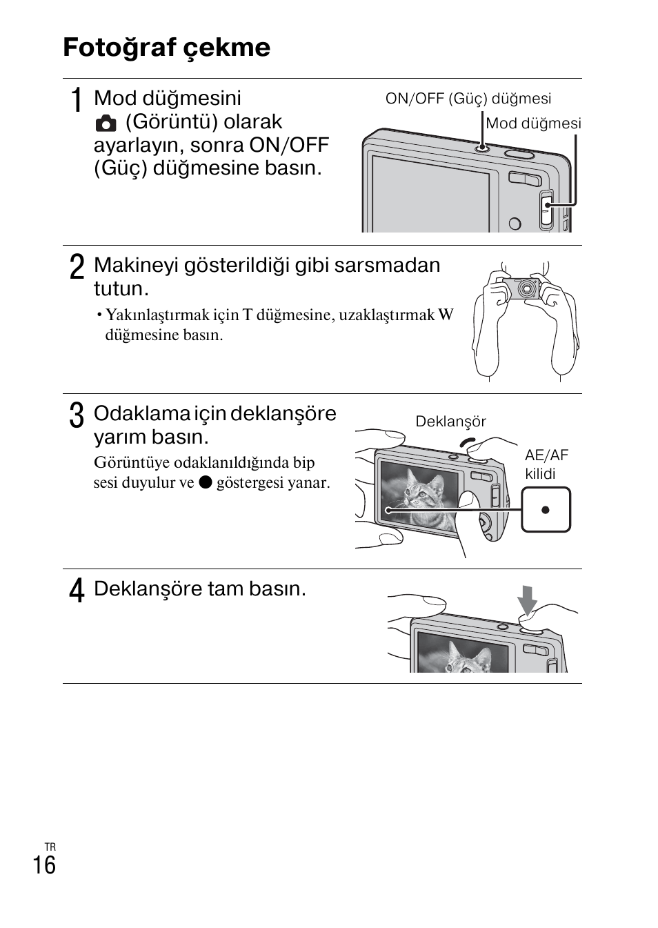 Fotoğraf çekme | Sony DSC-W360 User Manual | Page 470 / 516