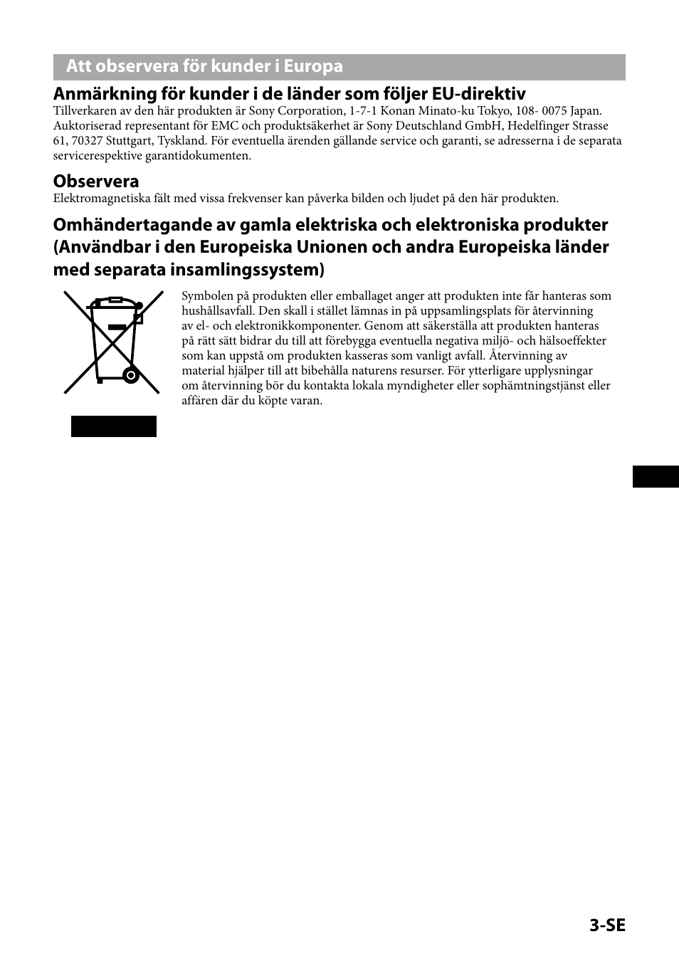 Observera | Sony IPT-DS1 User Manual | Page 79 / 189
