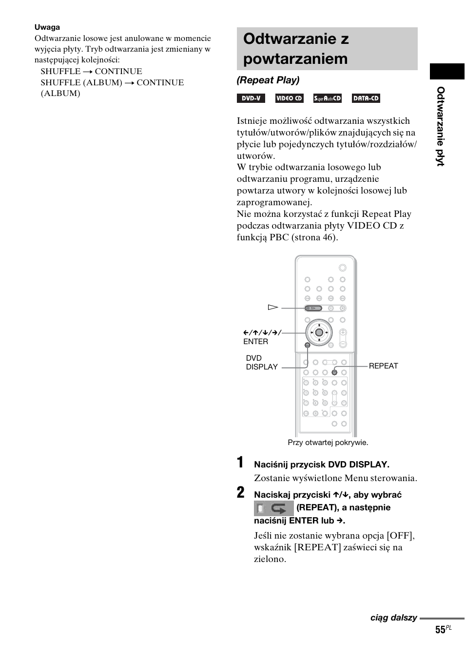 Odtwarzanie z powtarzaniem, Repeat play) | Sony DAV-LF1 User Manual | Page 413 / 488