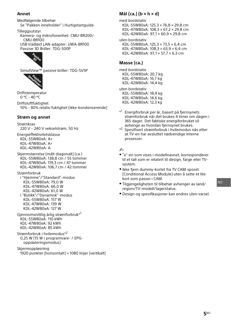 Sony KDL-42W805A User Manual | Page 47 / 92