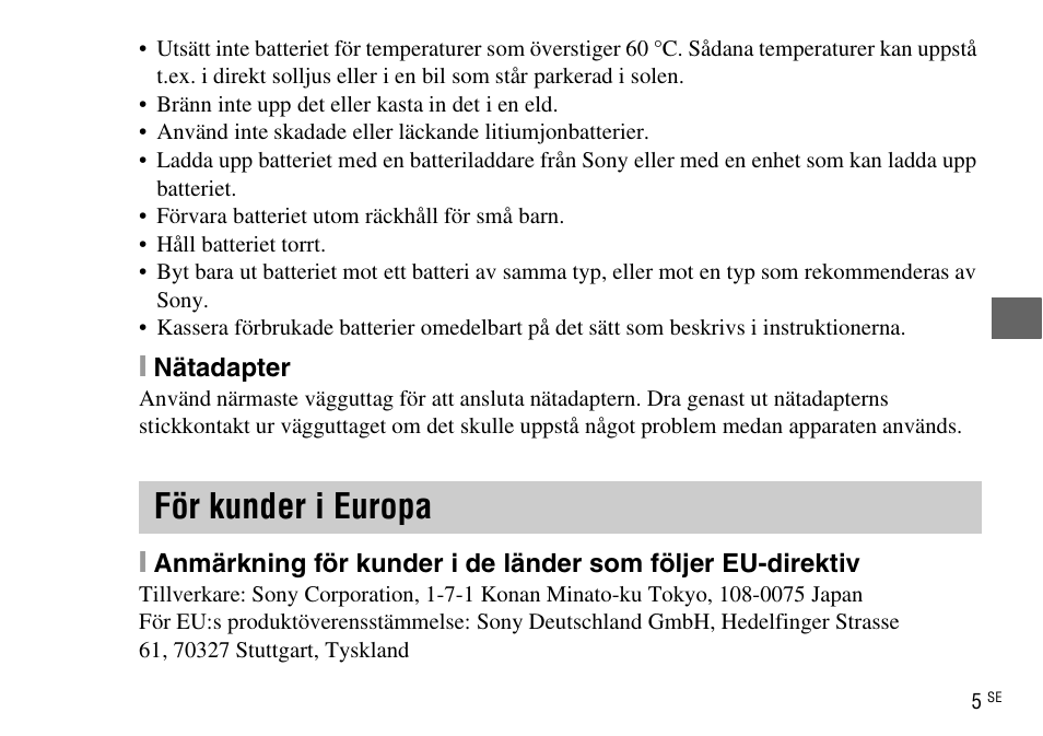 För kunder i europa | Sony DSC-WX220 User Manual | Page 373 / 499