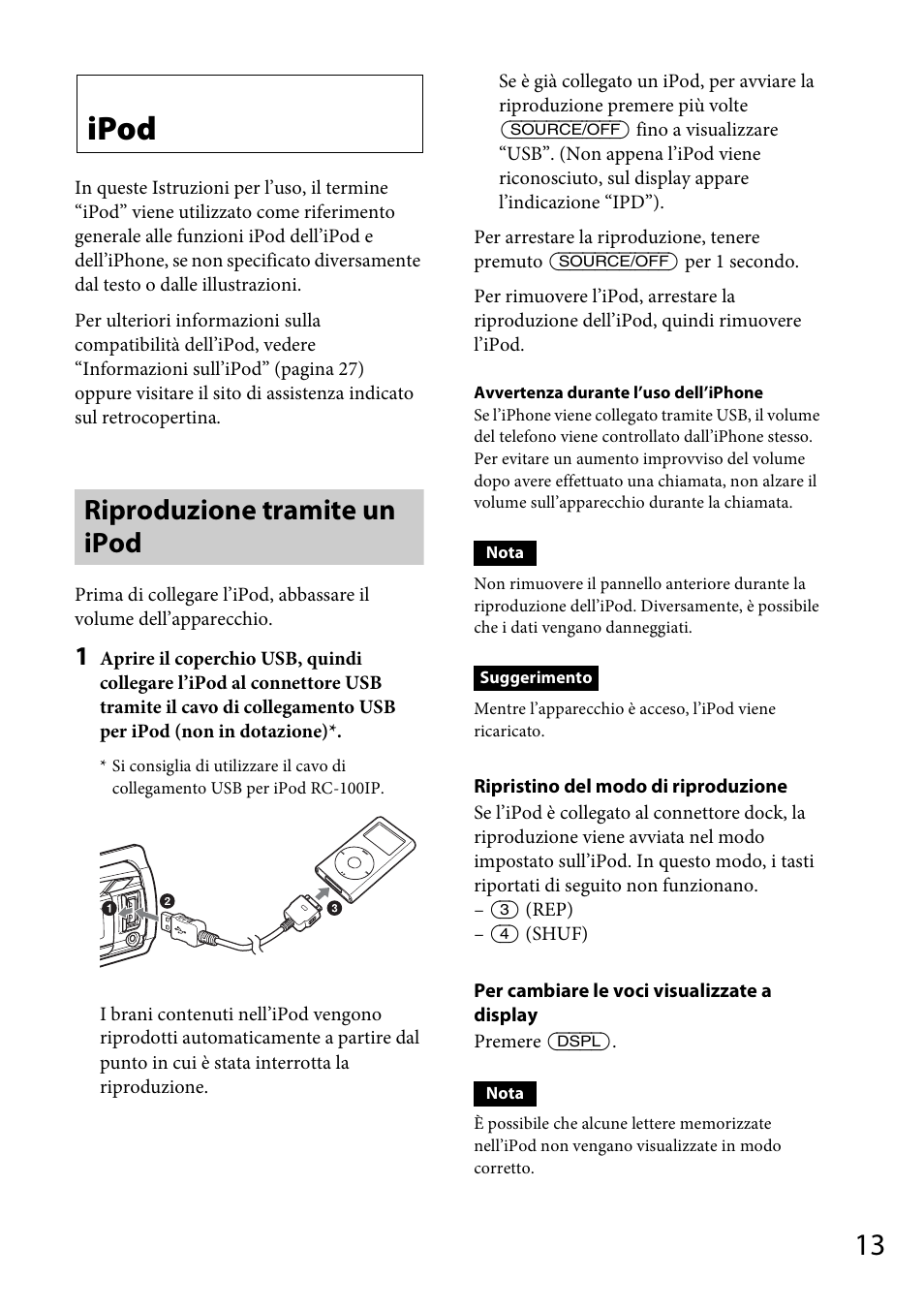 Ipod, Riproduzione tramite un ipod | Sony CDX-GT565UV User Manual | Page 103 / 156