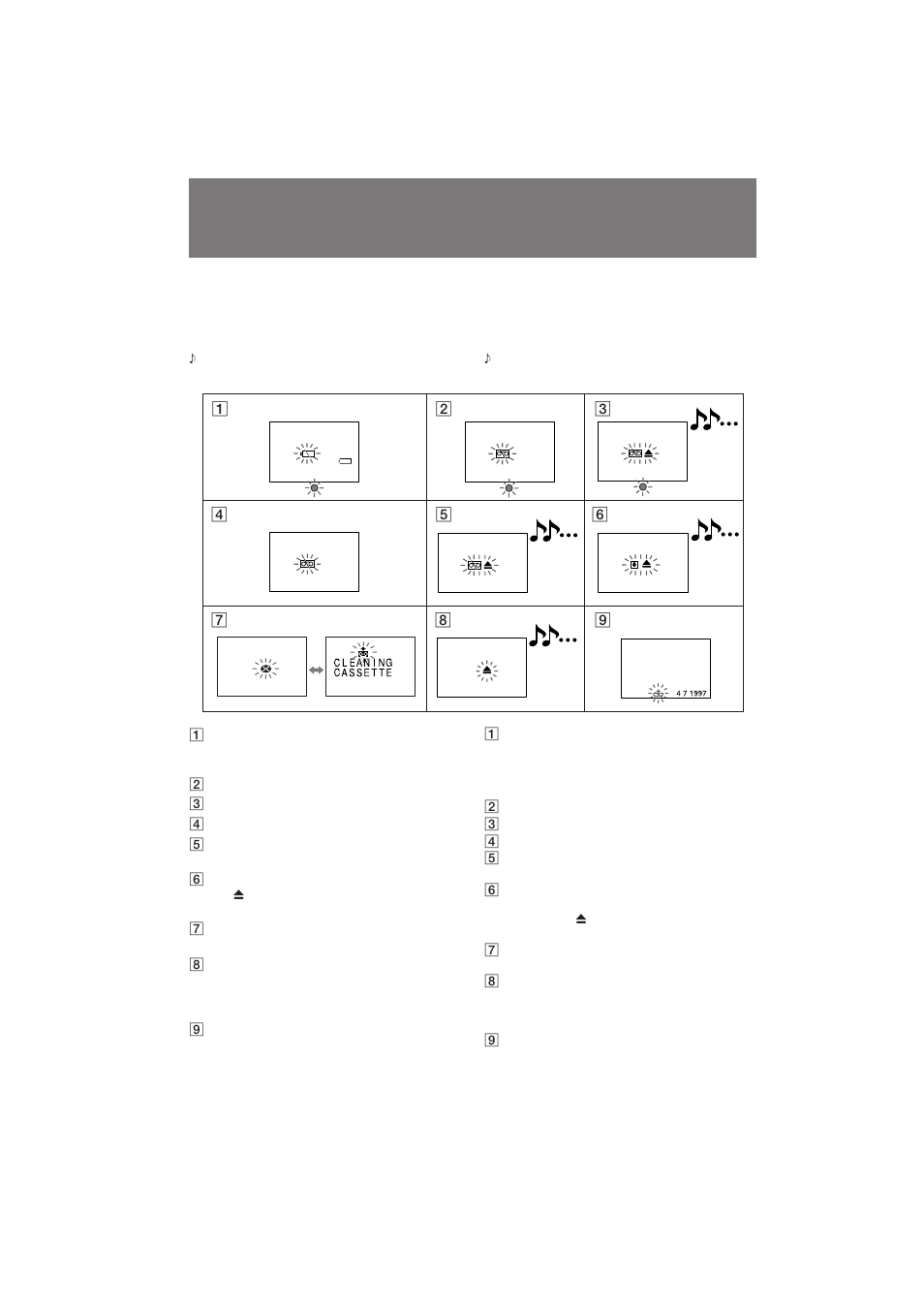 Warnanzeigen, Indicatori di avvertimento, Warnanzeigen indicatori di avvertimento | Sony CCD-TR501E User Manual | Page 84 / 88