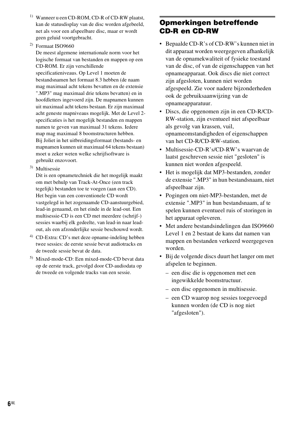 Opmerkingen betreffende cd-r en cd-rw | Sony NAS-CZ1 User Manual | Page 164 / 435