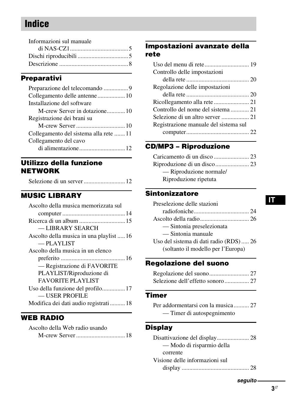 Indice | Sony NAS-CZ1 User Manual | Page 201 / 435