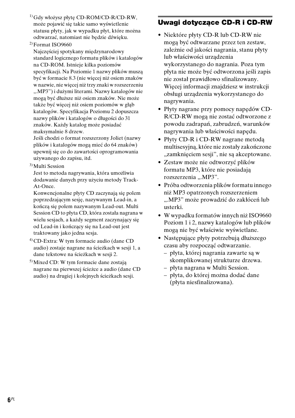 Uwagi dotyczące cd-r i cd-rw | Sony NAS-CZ1 User Manual | Page 284 / 435