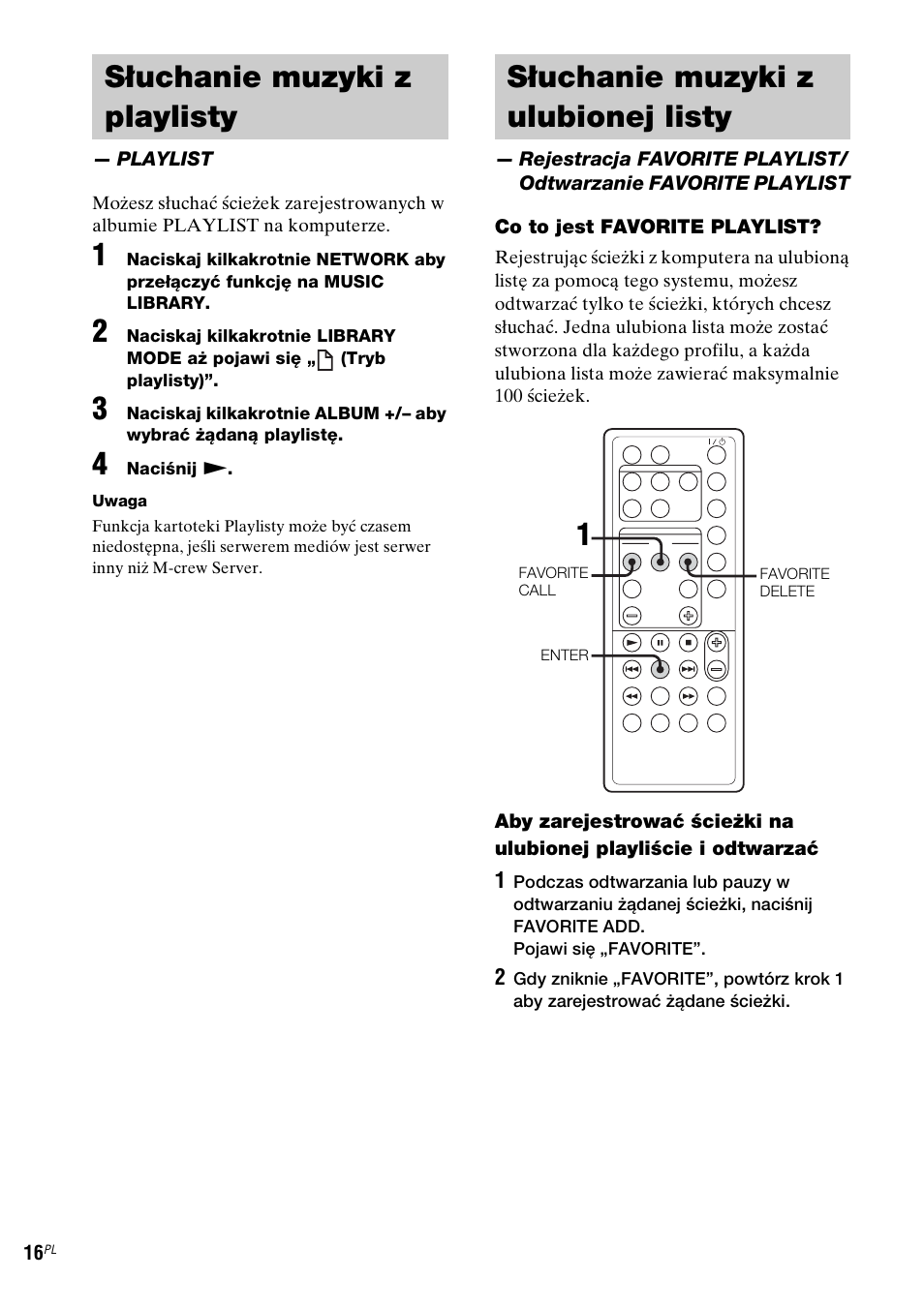 Słuchanie muzyki z playlisty, Playlist, Słuchanie muzyki z ulubionej listy | Sony NAS-CZ1 User Manual | Page 294 / 435