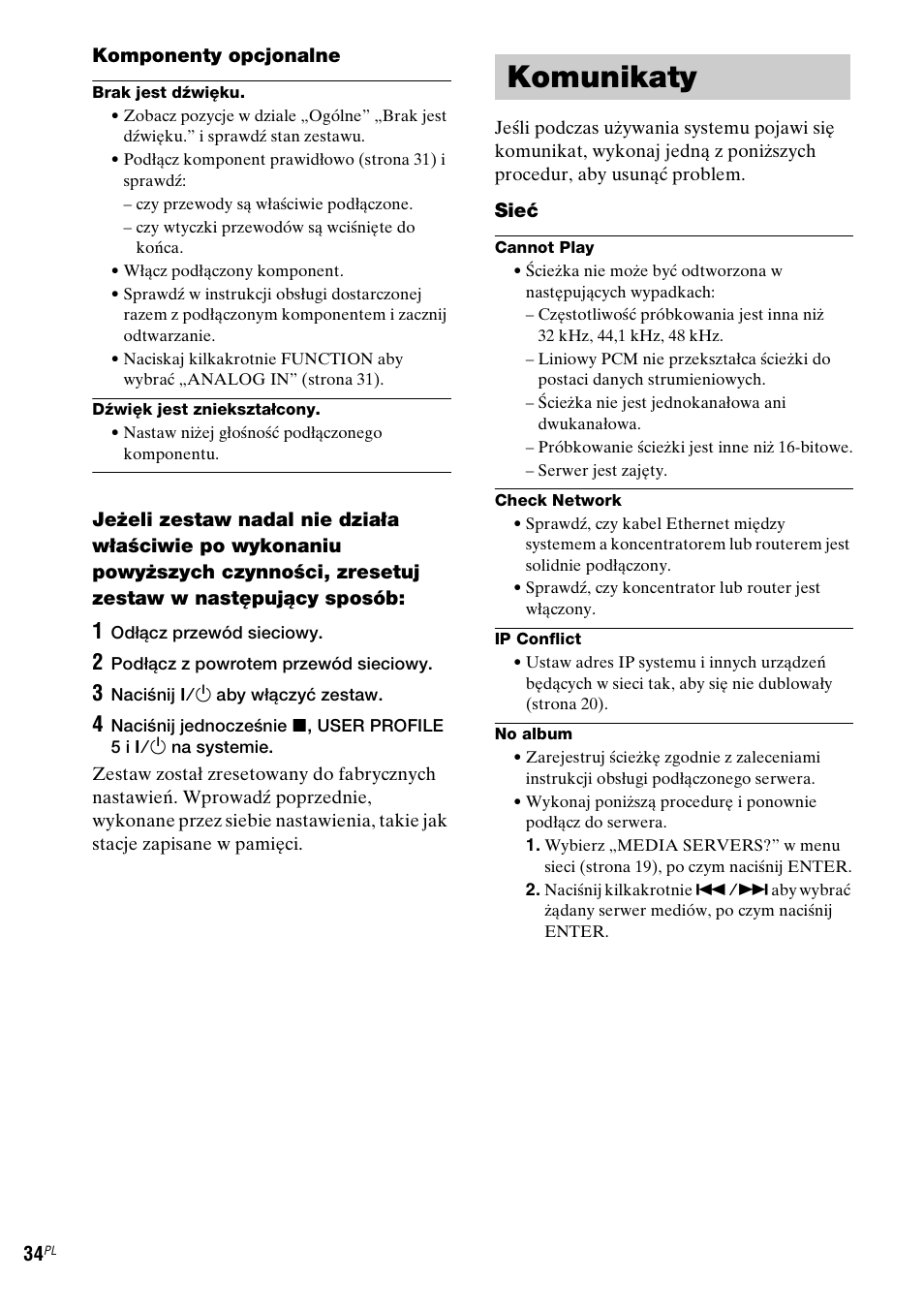 Komunikaty | Sony NAS-CZ1 User Manual | Page 312 / 435