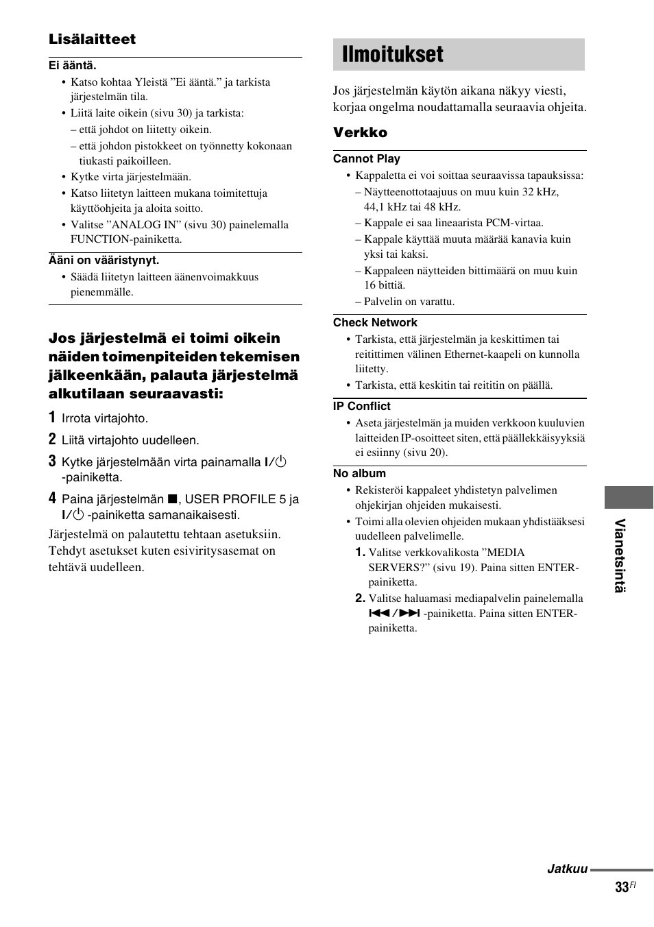 Ilmoitukset | Sony NAS-CZ1 User Manual | Page 390 / 435