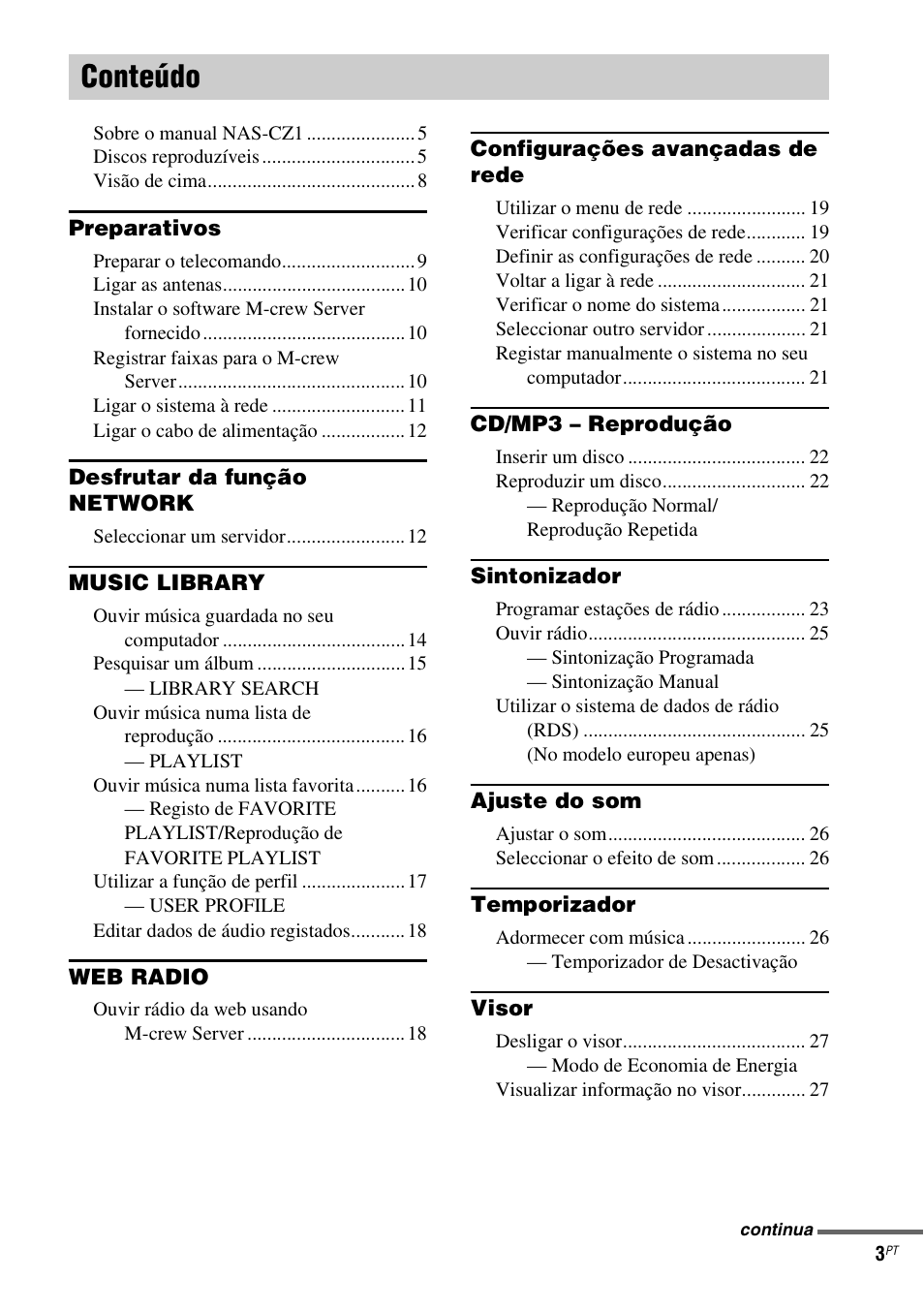 Conteúdo | Sony NAS-CZ1 User Manual | Page 399 / 435