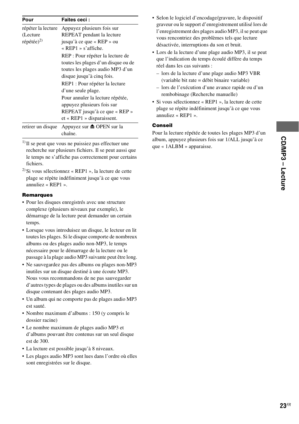 Cd /m p 3 – le ctur e 23 | Sony NAS-CZ1 User Manual | Page 60 / 435