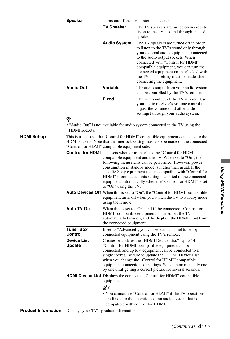 Sony KDL-40W4710 User Manual | Page 41 / 179