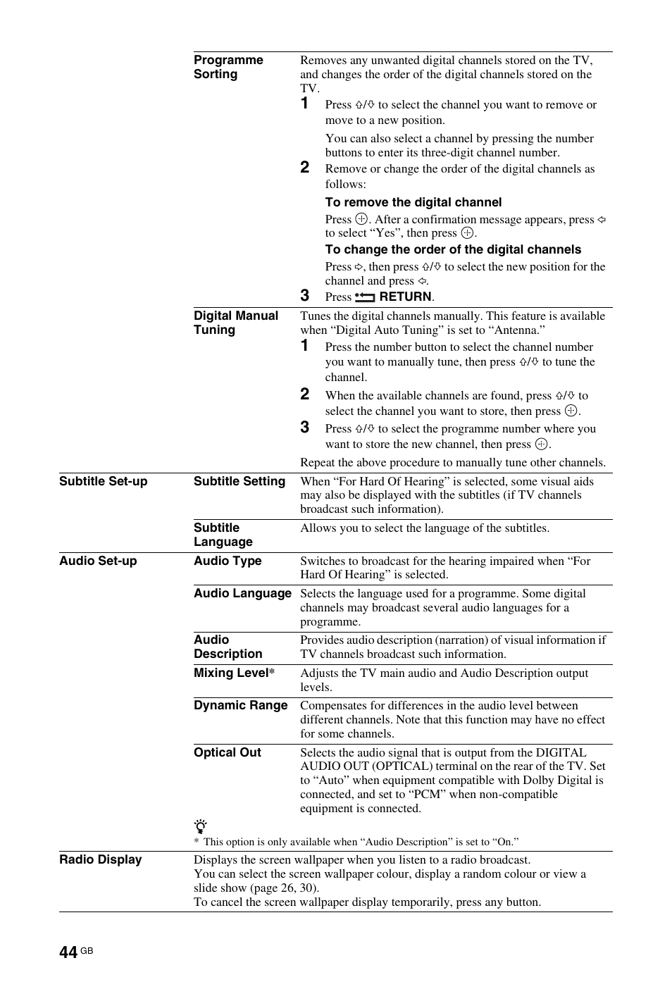 Sony KDL-40W4710 User Manual | Page 44 / 179