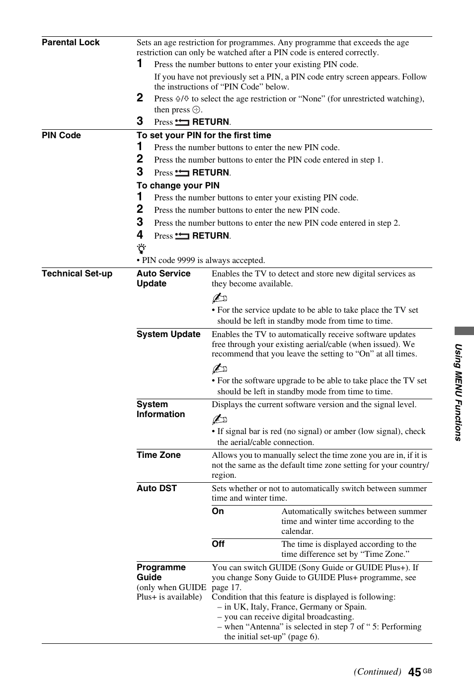Sony KDL-40W4710 User Manual | Page 45 / 179