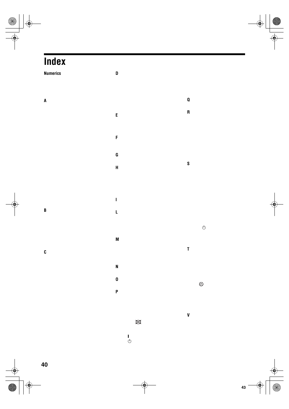 Index | Sony KDL-40S2510 User Manual | Page 40 / 131