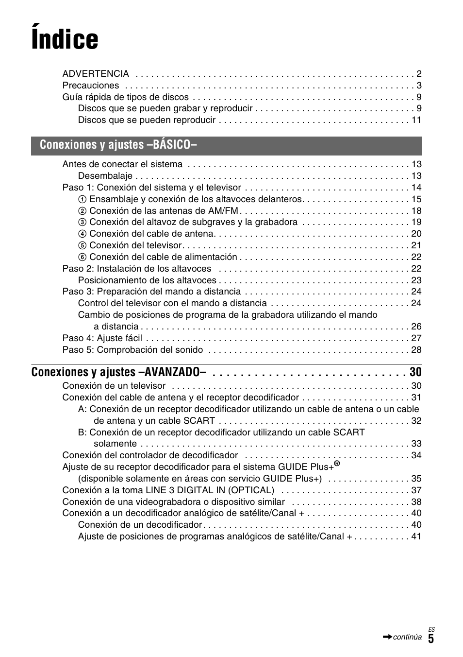 Índice, Conexiones y ajustes –avanzado, Conexiones y ajustes –básico | Sony DAR-X1R User Manual | Page 155 / 623