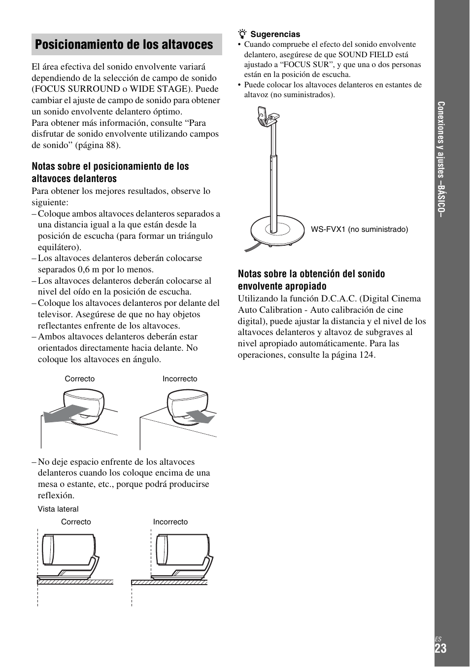 Posicionamiento de los altavoces | Sony DAR-X1R User Manual | Page 173 / 623