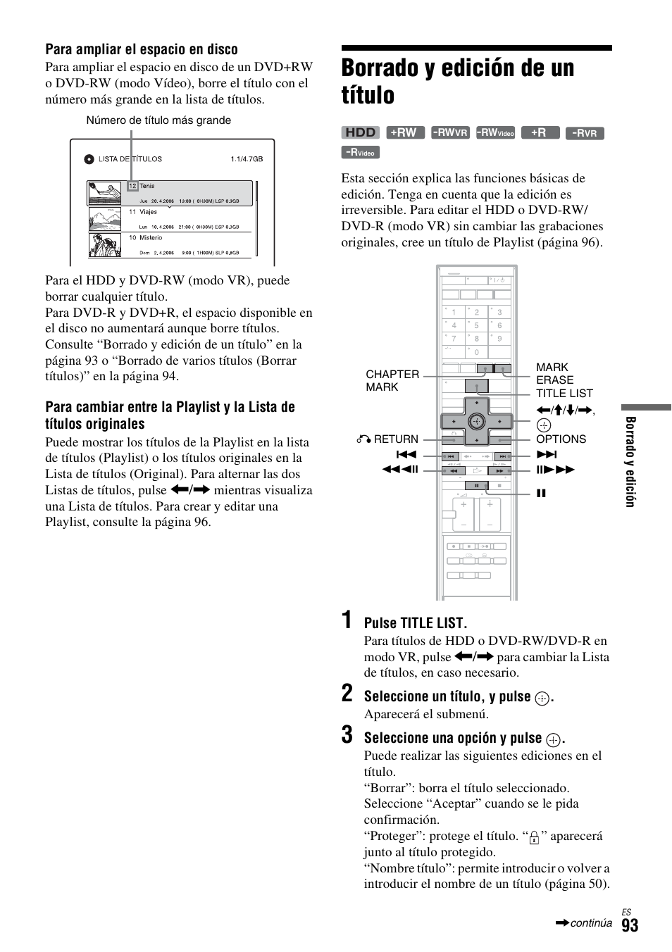 Borrado y edición de un título | Sony DAR-X1R User Manual | Page 243 / 623