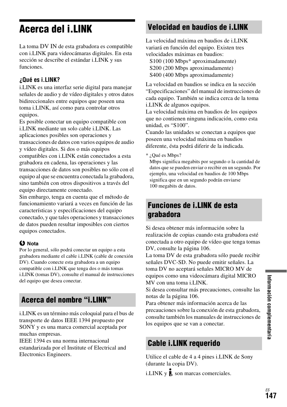 Acerca del i.link | Sony DAR-X1R User Manual | Page 297 / 623