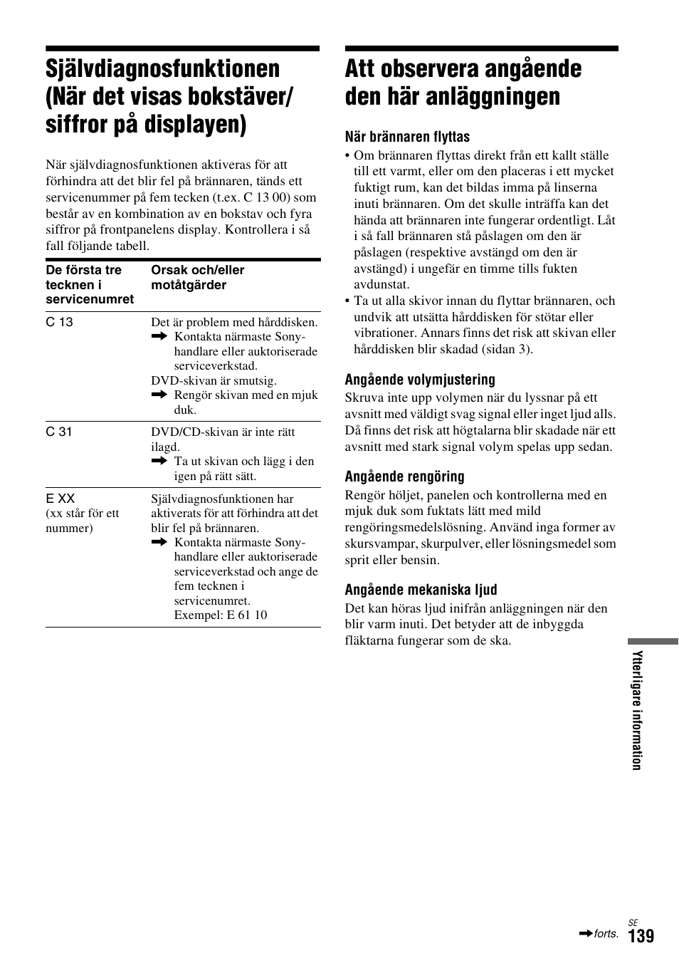 Att observera angående den här anläggningen, Sidan 139) | Sony DAR-X1R User Manual | Page 445 / 623