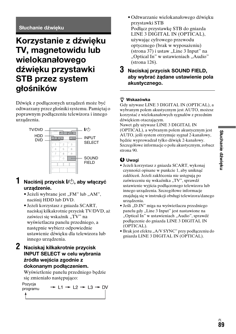 Słuchanie dźwięku, Przystawki stb przez system głośników | Sony DAR-X1R User Manual | Page 549 / 623