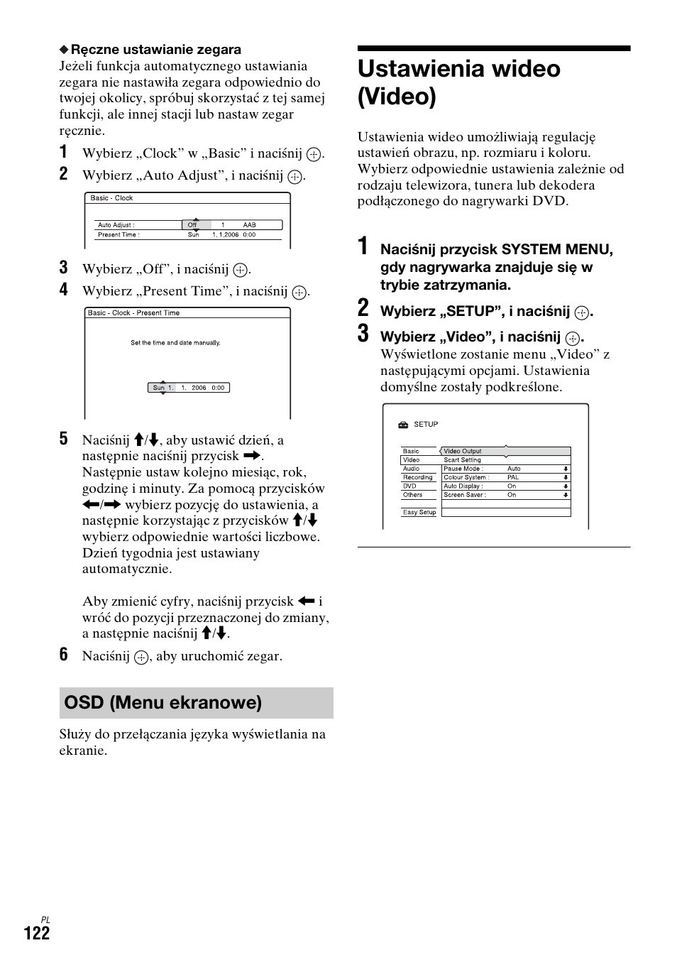 Osd (menu ekranowe), Ustawienia wideo (video) | Sony DAR-X1R User Manual | Page 582 / 623