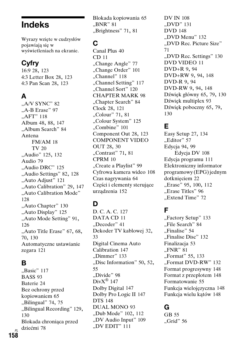 Indeks, Cyfry | Sony DAR-X1R User Manual | Page 618 / 623