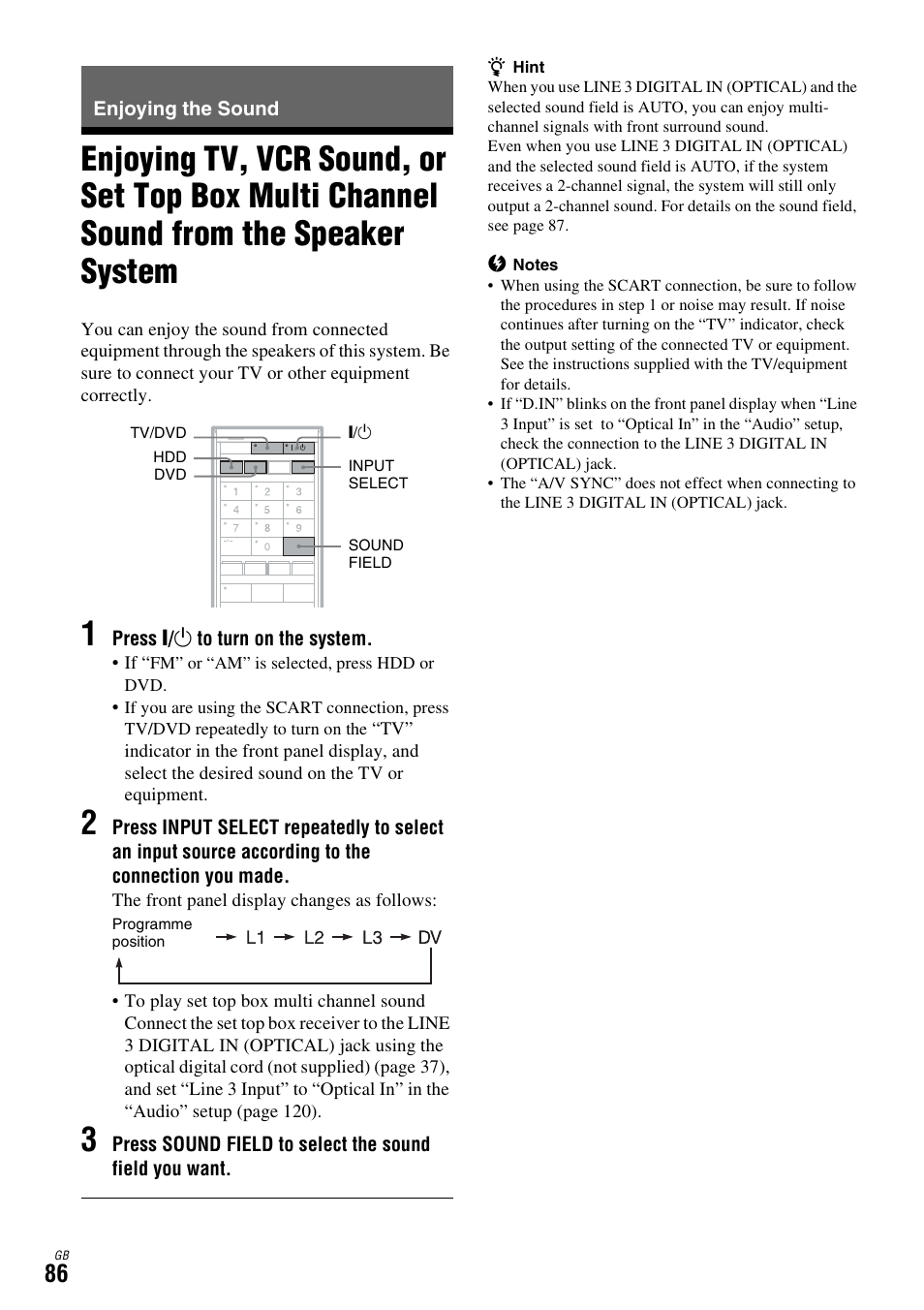 Enjoying the sound, System | Sony DAR-X1R User Manual | Page 86 / 623