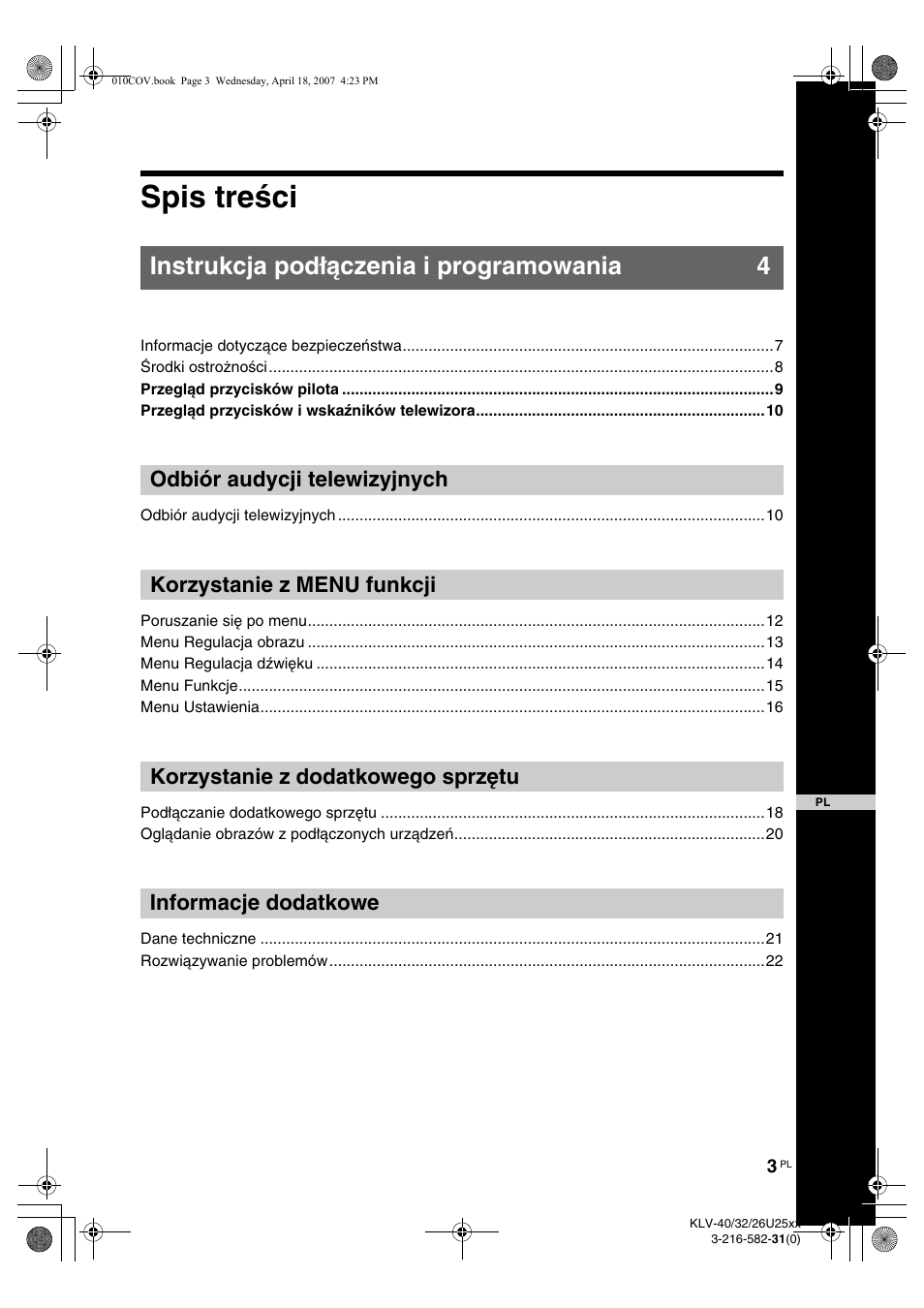 Sony KLV-26U2520 User Manual | Page 49 / 70