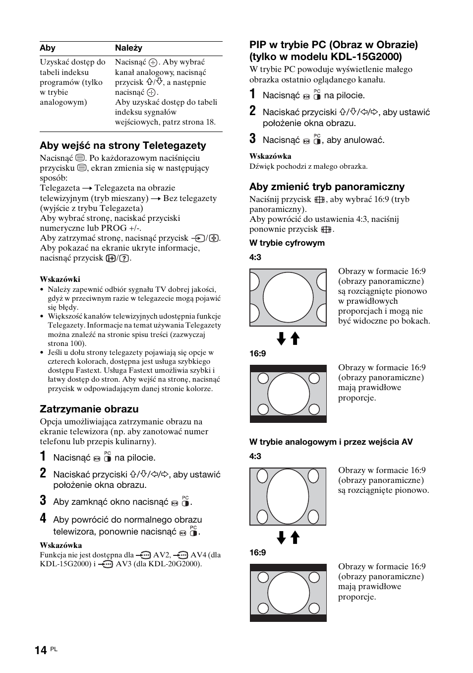Sony KDL-15G2000 User Manual | Page 84 / 108