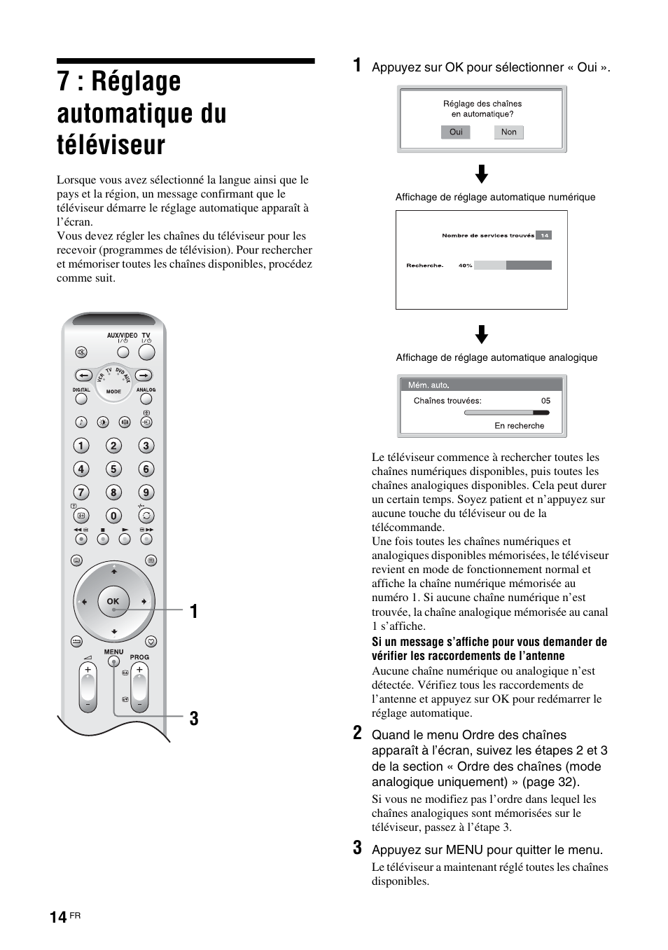 7 : réglage automatique du téléviseur, 31 m | Sony KDL-W40A11E User Manual | Page 108 / 192