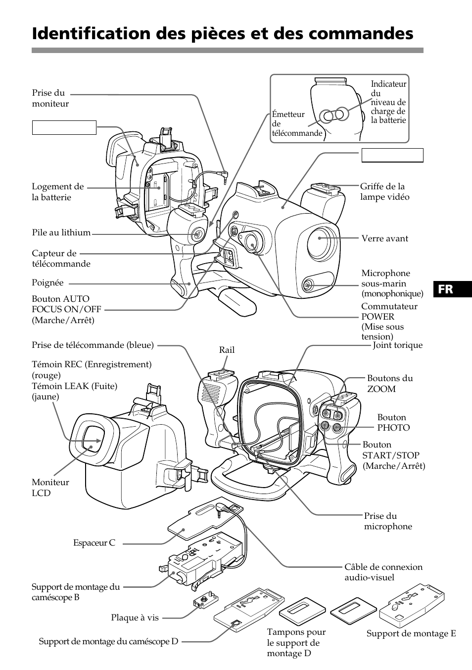Identification des pièces et des commandes | Sony MPK-DVF5M User Manual | Page 53 / 112