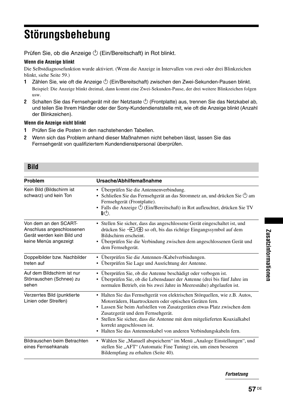 Störungsbehebung, Bild | Sony KDS-70R2000 User Manual | Page 171 / 240