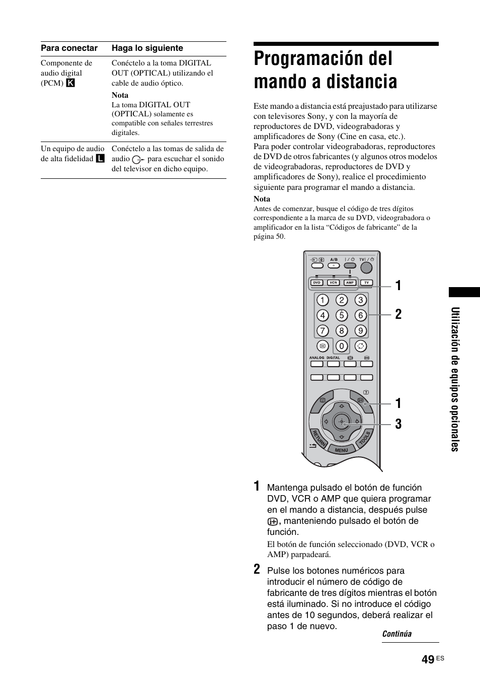 Programación del mando a distancia | Sony KDS-70R2000 User Manual | Page 225 / 240