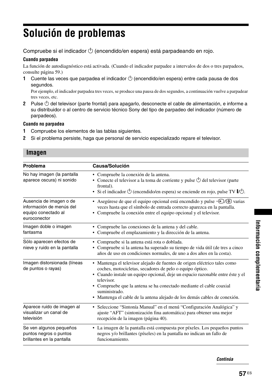 Solución de problemas, Imagen | Sony KDS-70R2000 User Manual | Page 233 / 240