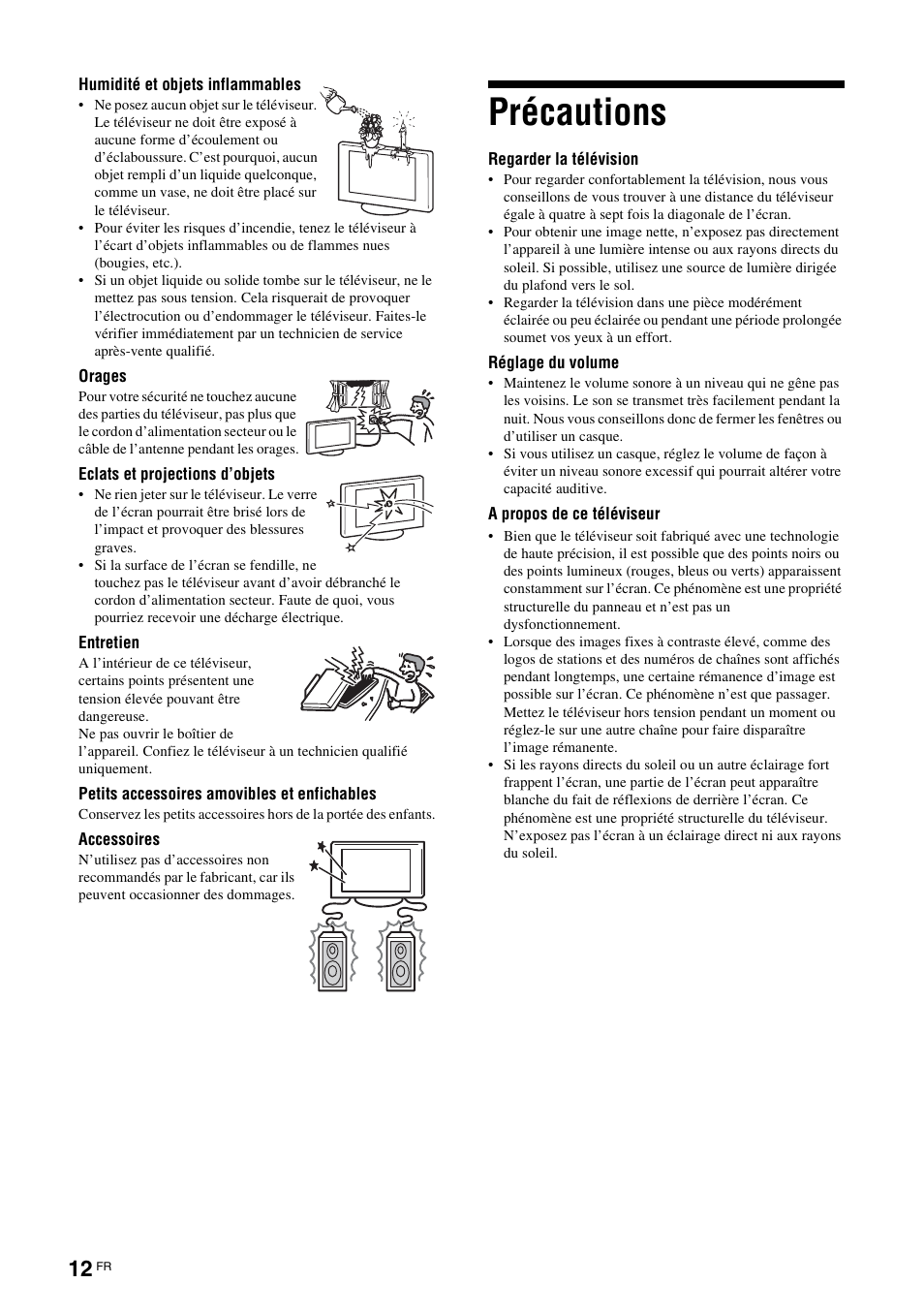 Précautions | Sony KDS-70R2000 User Manual | Page 68 / 240
