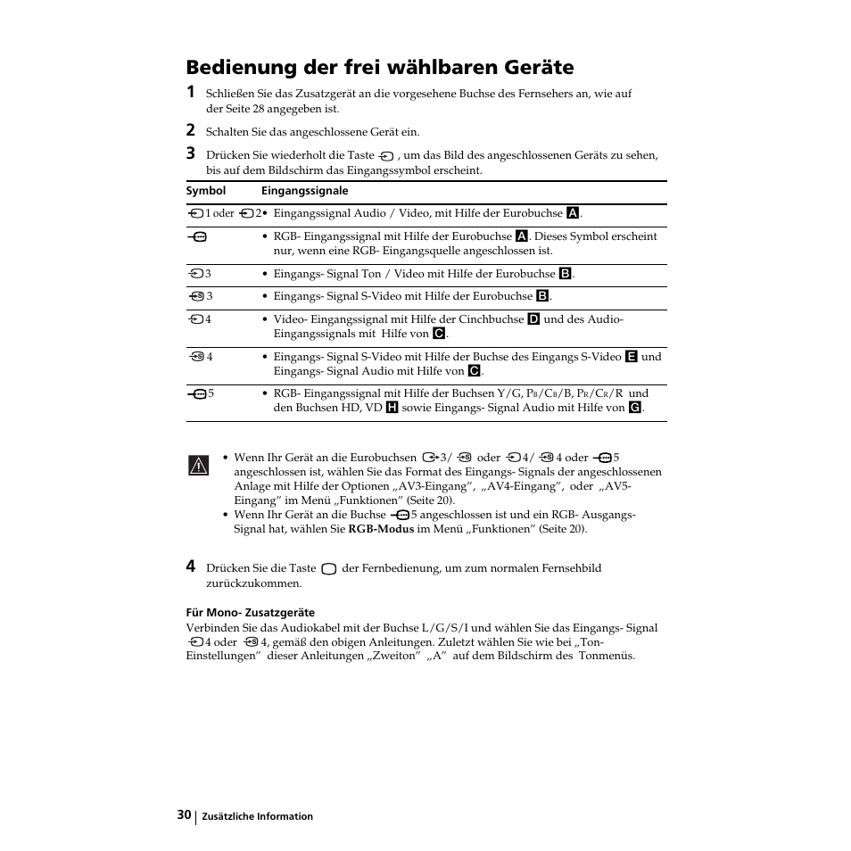 Bedienung der frei wählbaren geräte | Sony KZ-32TS1E User Manual | Page 63 / 135