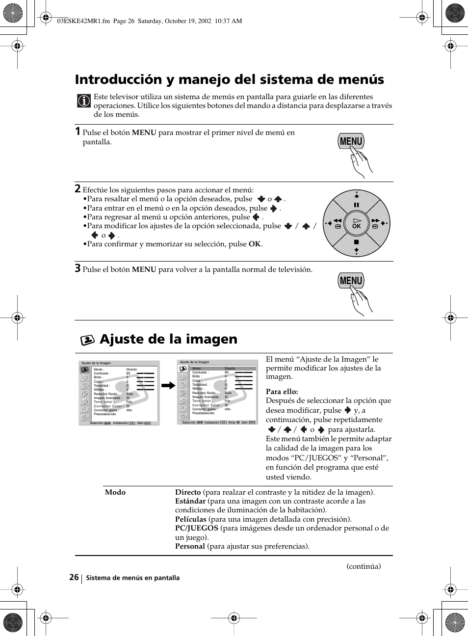Menu | Sony KE-42MR1 User Manual | Page 177 / 305