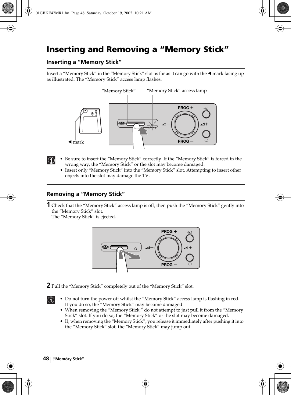 Sony KE-42MR1 User Manual | Page 48 / 305